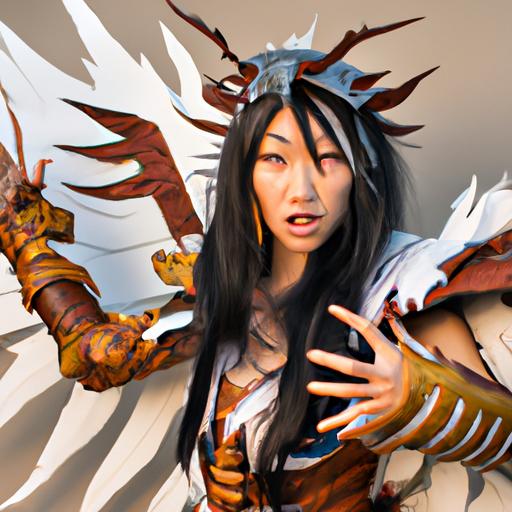 Kai'Sa unleashing her inner dragon with her fierce skin, complete with wings and claws