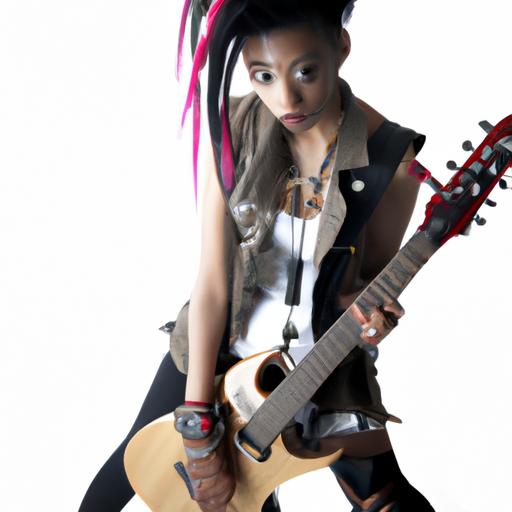 Kai'Sa rocking out with her punk rock skin and guitar, showing off her rebellious attitude